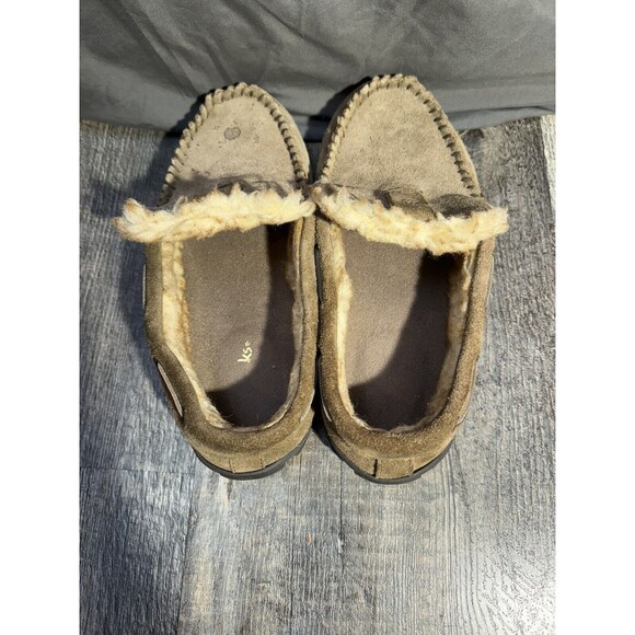 Size 10 Clarks Hudson Bay Brown Leather Moccasin Slipper Indoor / Outdoor - Mens - Picture 4 of 10